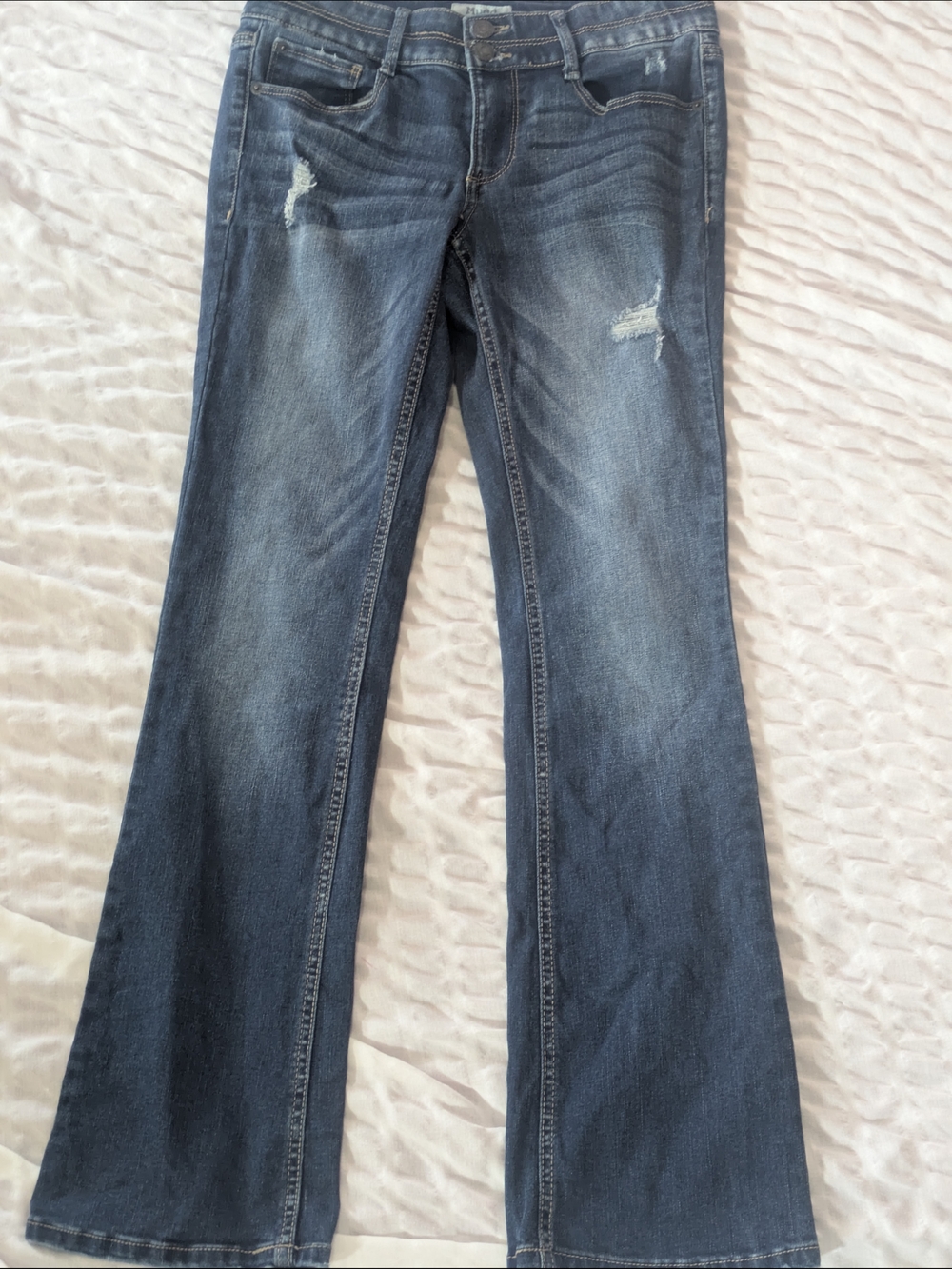 Mudd Girls Blue Bootcut Jeans with Light Distressing